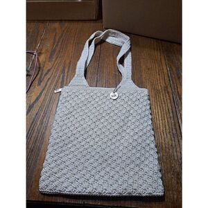 The Sak Cream Ivory Macreme Crochet Type Purse Hand Bag Shoulder Bag Pocket Book